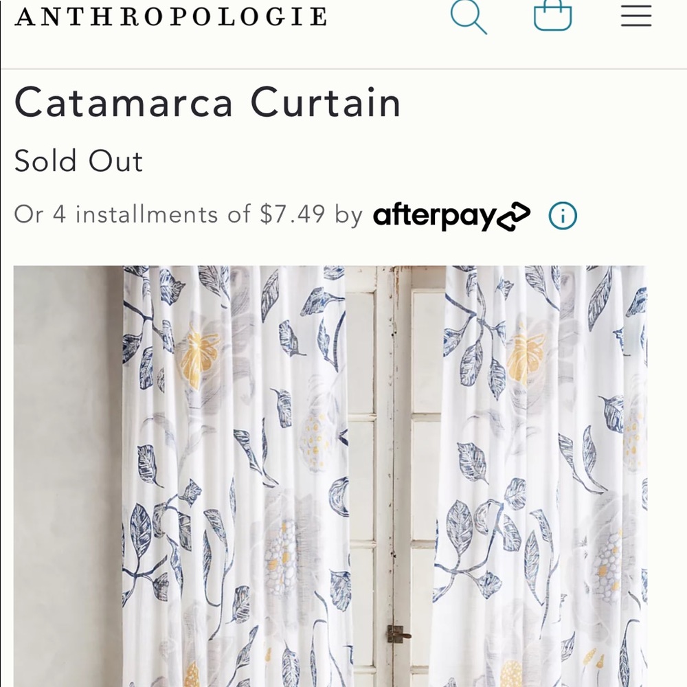 Anthropologie Catamarca Curtains, set of 2 panels